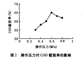 納濾膜，廢水滲透液，COD，去除效果